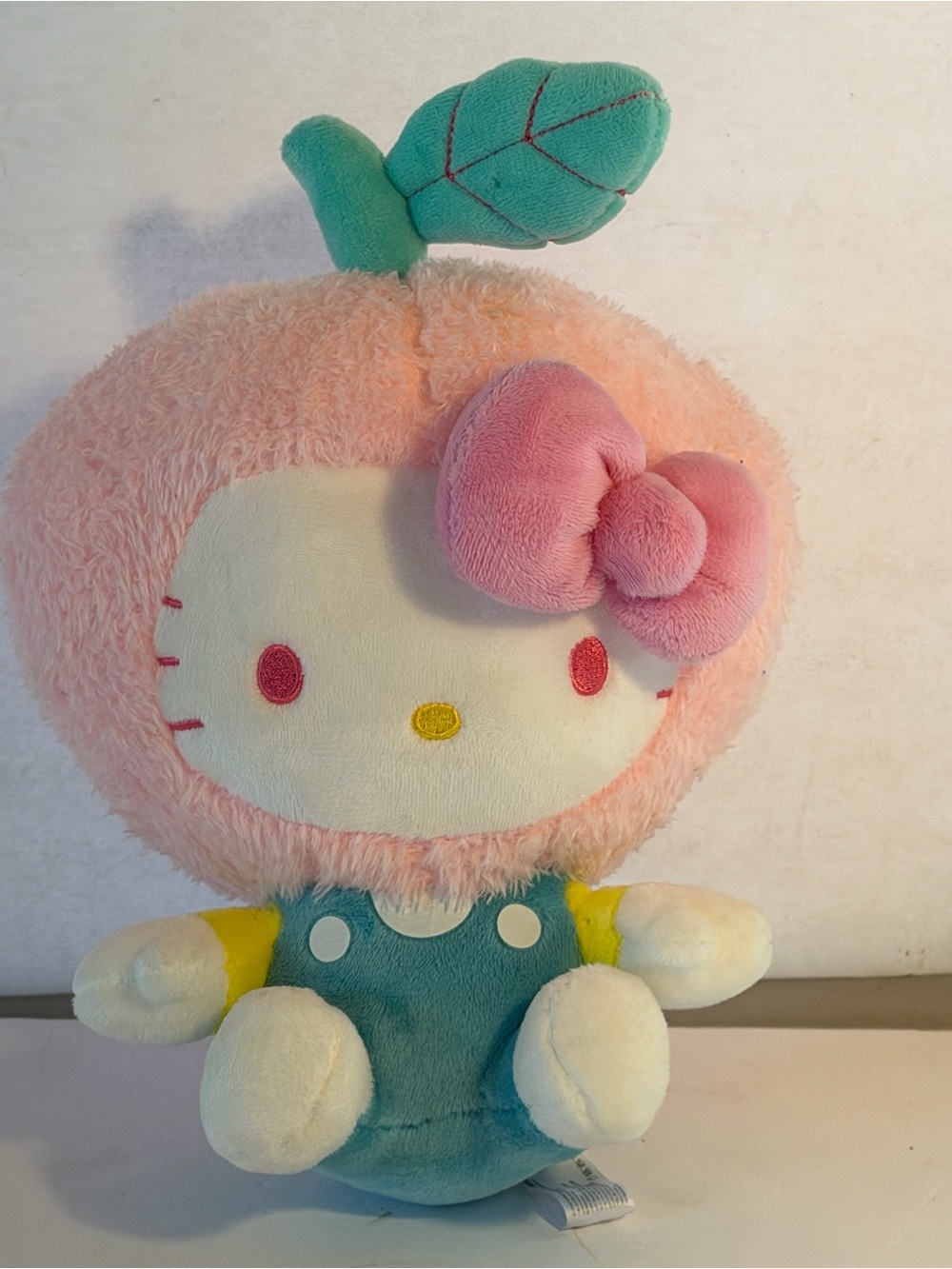 Sanrio Hello Kitty Apple Pink Fluffy 9" Plush RARE Stuffed Toy Kid Robot